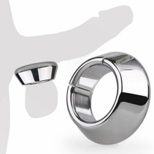 Men Magnetic Weighted Ball Stainless Steel Stretcher Enhance Penis Chastity Ring