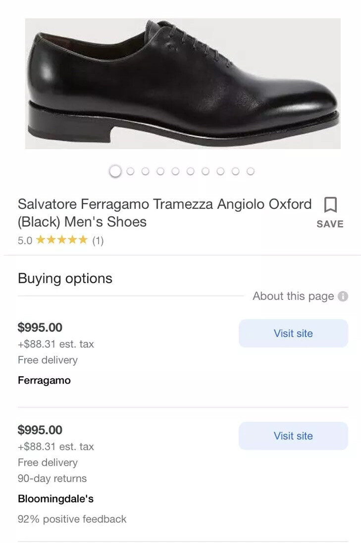 Salvatore Ferragamo Tramezza Angiolo Oxford (Black) Men display picture 3