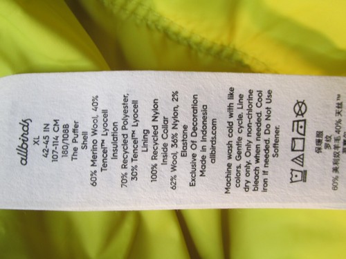NWOT ALLBIRDS Puffer Jacket Men Size XL Forest Green Merino Wool Blend Outdoors - Picture 13 of 17