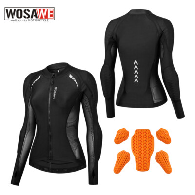 WOSAWE Women Motorcycle Riding Soft Armor Top Removable Pads Protective  Shirt
