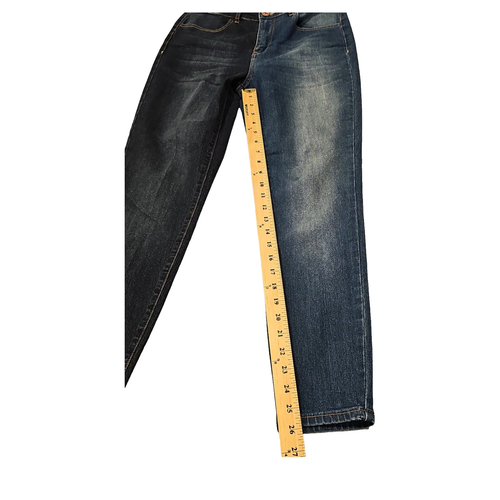 Gemma Rae Jeggings Damen 11/32 zweifarbig blau hoher Bund klassische Stretch Hose - Bild 10 von 11