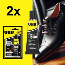 1 Pack of 2 Tubes 33ml UHU Contact Liquid Super Strong Adhesive Easy to Spread