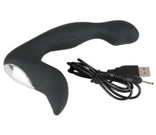 vibratore in silicone nero ricaricabile vibro massaggiatore per prostata uomo 