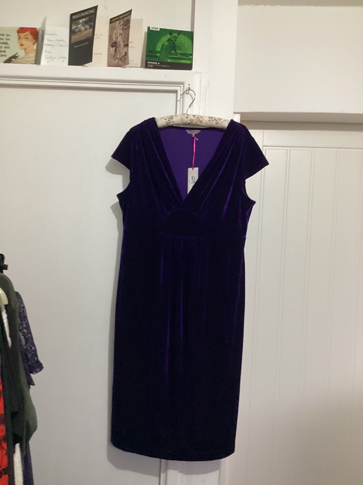 NWT Per Una Size 20 Purple Velvet Dress eBay