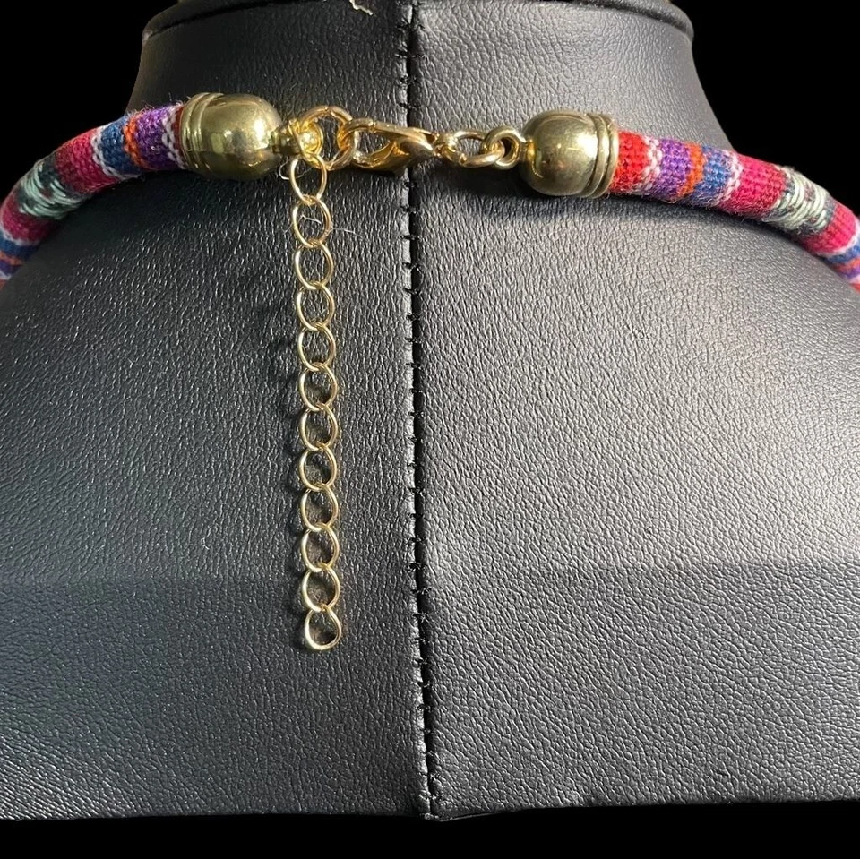 Богемский племенной ожерелье/серьги комплект цветной заявление этнический шик фестиваль - Изображение 4 из 4