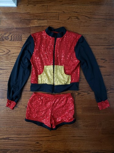 Weissman Red Black Gold Sequin Jacket 