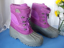 LAND'S END GIRLS BRIGHT PURPLE SUEDE SNOW BOOTS / SIZE 5 M YOUTH / SUPER NICE
