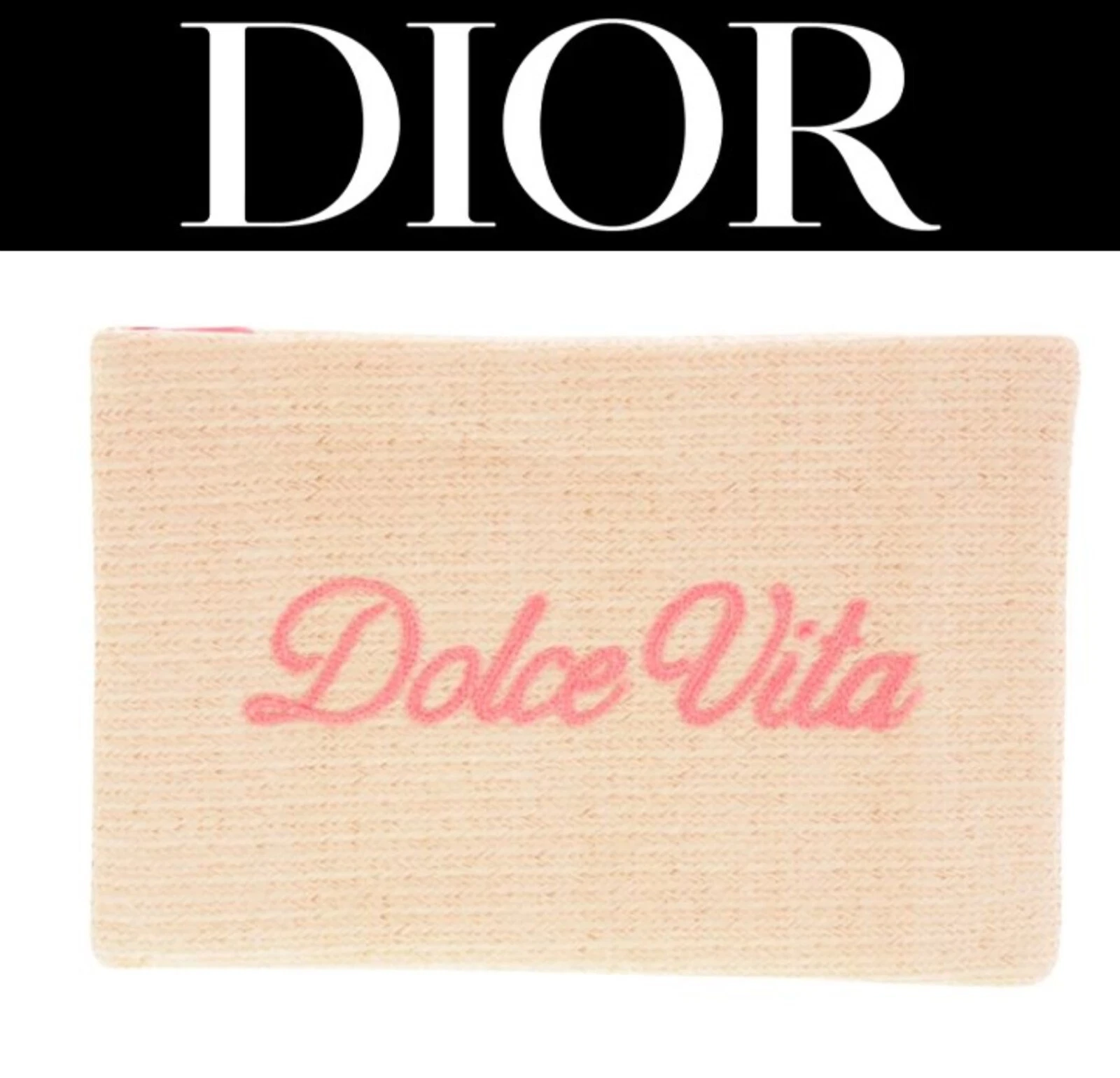 Christian Dior Dolce Vita Pochette Paille Mini Pochette Sac Broderie Nouveauté Limitée