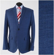 Mens H&M Blazer 42R UK Size Slim Fit Blue Sport Coat Designer Jacket