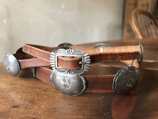 Patrick Ohlinger Brown Leather Silver Concho Belt Santa Fe Artist Vintage KEWL!!