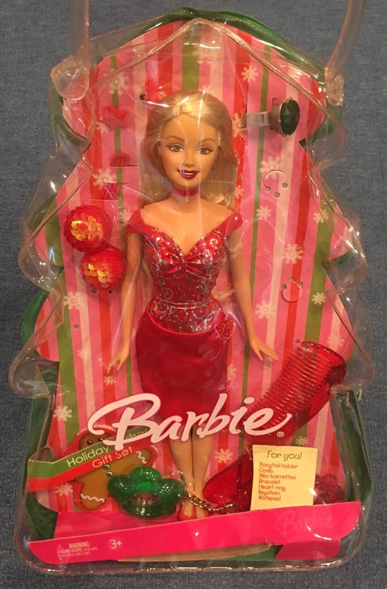 NEW HOLIDAY BARBIE GIFT SET RED NEW YEAR CHRISTMAS OUTFIT ACC FOR