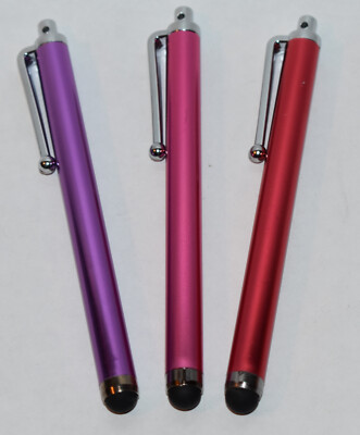 Group of 3 Universal Capacitive Touch Screen Pens for Tablets & Smartphones