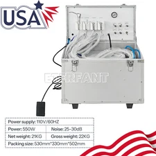 Dental Mobile Portable Delivery Unit Air Compressor Syring Suction System 4H US