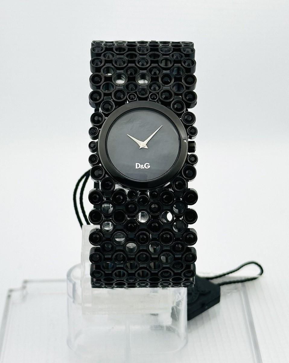 D&G Women's DW0245 Risky Black Rhinestone Stainless Steel Watch