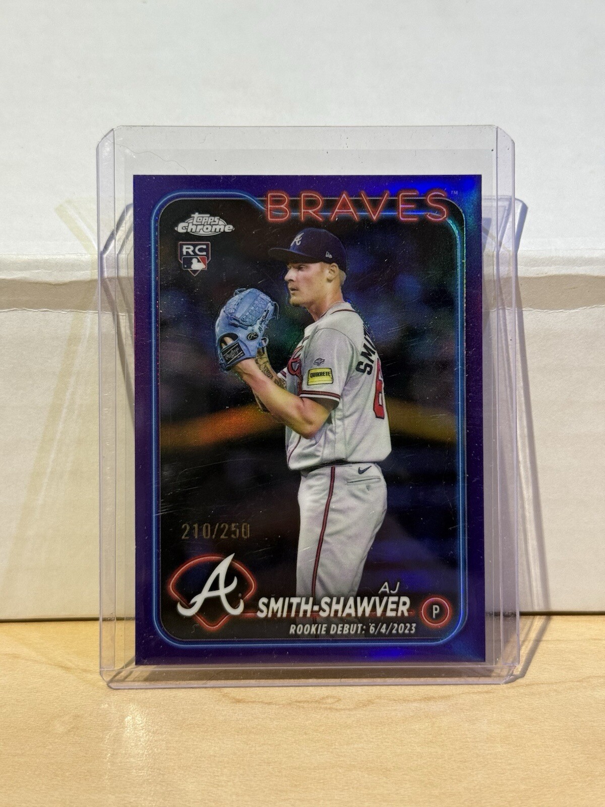 2024 Topps Chrome Update AJ Smith Shawver USC87 RC Purple Refractor /250 Braves