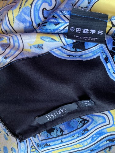Carlisle Real Seda Floral Hasta la Rodilla Falda Grande UK 14 EUR 40 - Imagen 12 de 15