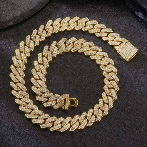 Cadenas De Titanio Chapada En Oro 14k Para Hombre Cadena Cubana Joyería Fina - Imagen 13 de 15