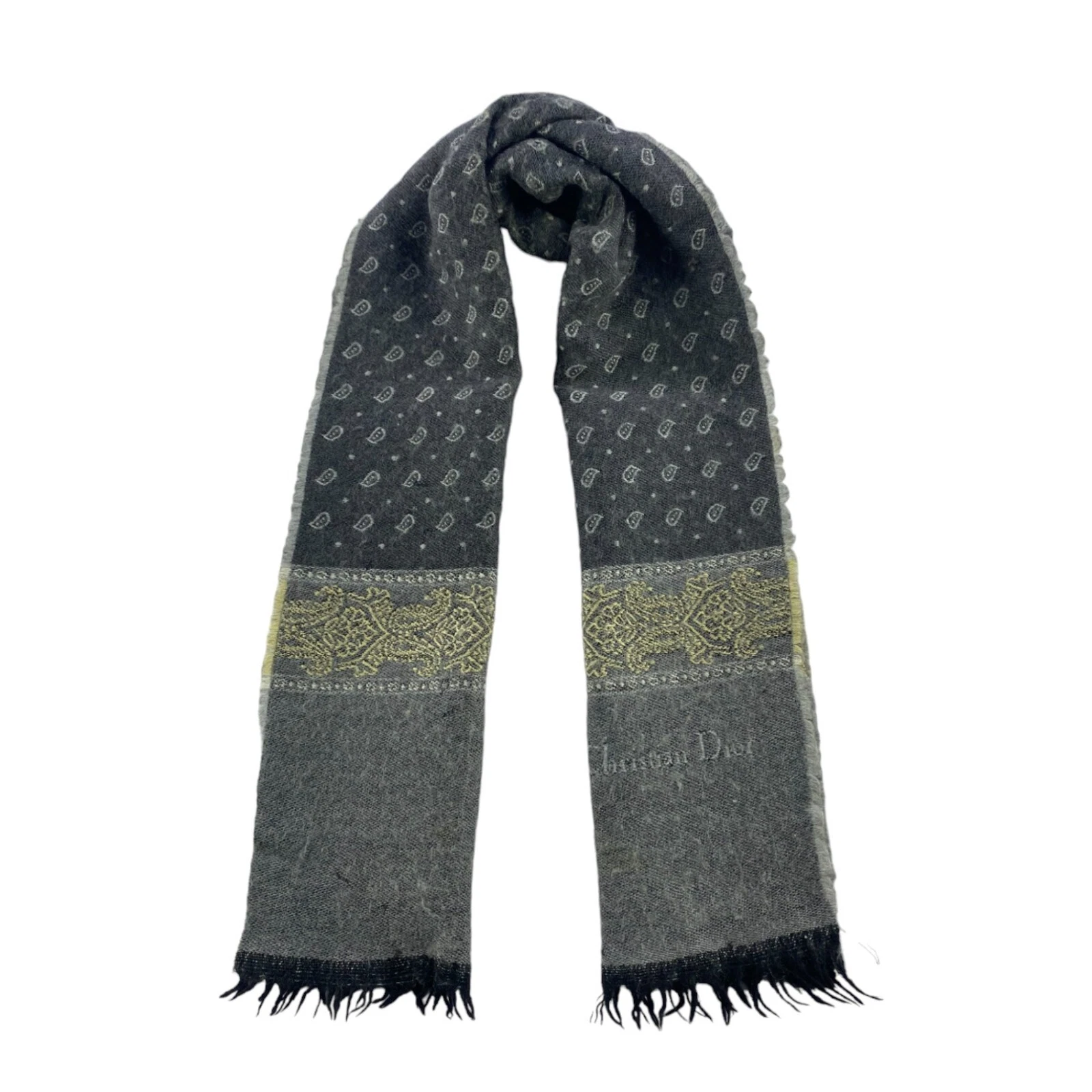Authentique Christian Dior écharpe silencieux hiver col écharpe laine écharpes
