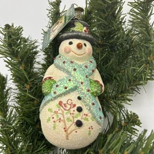 Old World Christmas Glistening MR. Frosty Snowman Rare! HTF Retired W/Tag