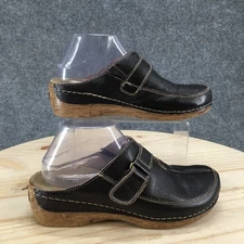 Spring Step Shoes Womens 41 Aphylla Clogs Black Slip On Closed Toe Wedge Heels