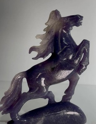 Amazing Lilac Purple Lepidolite Horse Sculpture   A Symbol of Transformation and