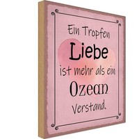 Holzschild 40X30 Cm Ein Tropfen Liebe Mehr Als Ozean Spruch Zitat Deko Geschenk