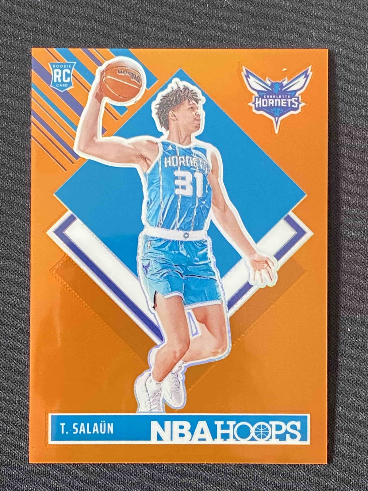 Tidjane Salaun 2024-25 Panini NBA Hoops Tribute Premium Orange /199 RC #292