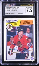 Steve Larmer Signed 1983-84 O-Pee-Chee Ludzik Card #106 OPC CGC 7.5 JSA Auto