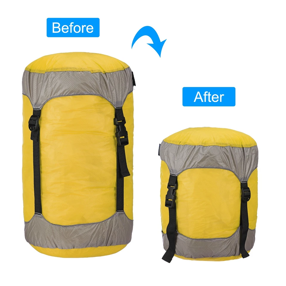Saco de Compresión 10L Tamaño S Impermeable Saco de Dormir Saco de Almacenamiento Amarillo Foto 4 de 4