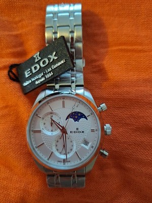 Edox Les Vauberts Chronograph Mondphase Datum Quarz 01655