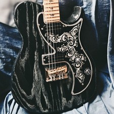 Handmade ranunculus leaf aluminum pickguard fit prs se nf53 guitar st-AB6
