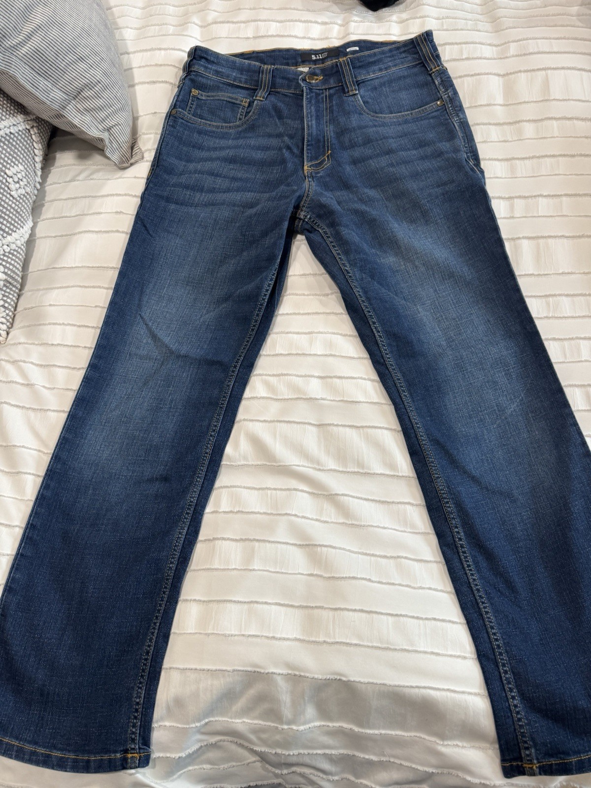 5.11 Tactical Men's Dark Wash Straight Leg Jeans 30x32 Blue