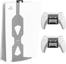Black Steel Wall Mount Designed for PS5 Console, 2 Controller Mounts