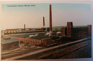 Vintage Postcard Courtaulds Castle Works Flint. Factory North Wales