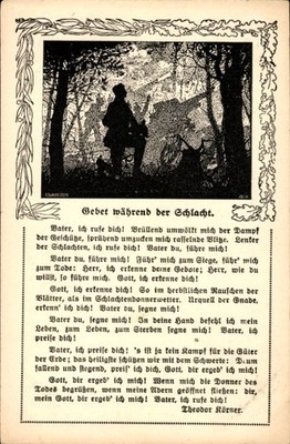 Künstler Ak Gebet während der Schlacht, Betender Soldat, Vater,... - 10894842