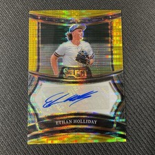 ETHAN HOLLIDAY Gold Prizm Prospect Auto 02/10 SSP 2025 Panini Select Baseball