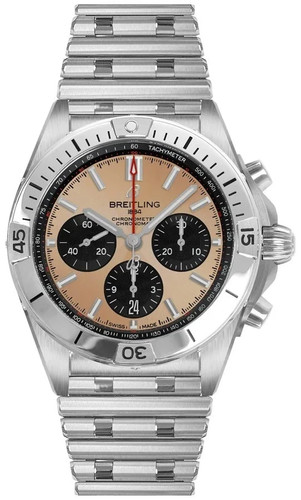 Breitling Chronomat B01 42mm Copper Dial Chronograph Men's Watch AB0134101K1A1