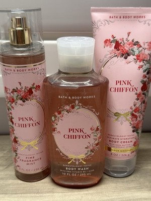 Bath & Body Works Pink Chiffon Body Mist Shower Gel & Body Cream