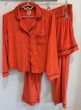 Juicy Couture 3 Pc Velour Lounge Pajama Set Shorts Pants Button Up Long Sleeve L