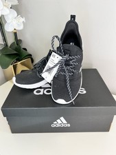 Adidas Womens Cloudfoam Pure Black Running Shoes Sneakers Size 6