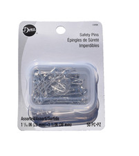 Dritz Safety Pins Assorted Sizes 1-/16 to 1-1/2" 50 Pins in Box New and SealedM