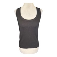 Madewell (Re)generative Cotton Ribbed Scoopneck Tank Jet Black Size Small NWT