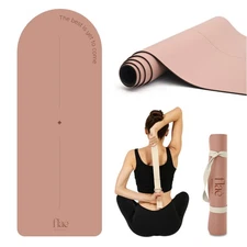 Natural Rubber Yoga Mat for Home Workouts, Eco-Friendly Non-Slip Yoga Mat wit...