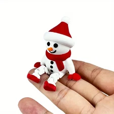 Flexible Christmas Snowman Ornament - 3D Printed Perfect Festive Decor & Gift
