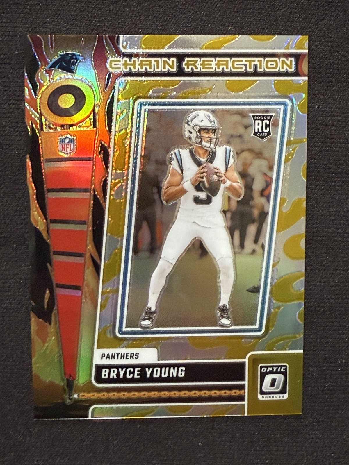 2023 Panini Optic Bryce Young RC Chain Reaction GOLD /10 Panthers