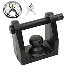 TL-20 For Bulldog Style Couplers Heavy-Duty Trailer Hitch Lock w/ Keyed Padlock