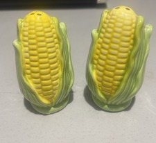 Vintage Ears of Corn Salt and Pepper Shakers 3 Inches Tall With Corks