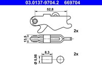 ZubehÖRsatz, Feststellbremsbacken FÜR MERCEDES-BENZ, VW - ATE 03.0137-9704.2