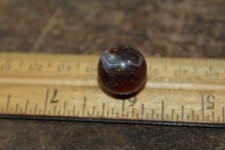 Vintage Glass Marble Amber Clear White Swirl