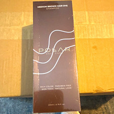 POLAR Hair Care Hair Dye Shampoo Medium Brown 200ml Paraben-Free Non-Toxic